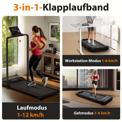 Loopband – Wandelband – Treadmill – Wandelmachine – Fitnessapparaat – Inklapbaar Design – Groot Loopoppervlak 15,7×39,3 inch – 0,75HP Motor 1-12 km/h – Slimme App Bediening – LED Display – Stil en Compact