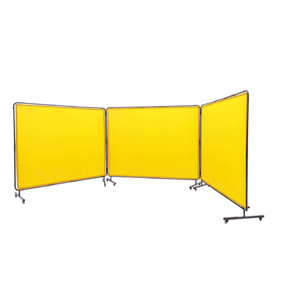 Lasscherm – Lasscherm Scherm – Lasdoek – Lasgordijn – Lasafscherming – 3 Panelen 183x244 cm – Vlamvertragend Vinyl – 12 Draaibare Wielen Met Rem