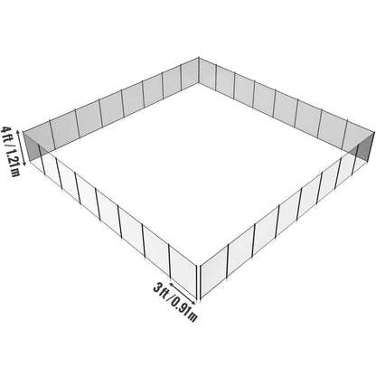 Zwembadhek – Zwembadafsluiting – Pool Fence – Veiligheidshek – Zwembadomheining – 4 x 29,26 Meter – Aluminium Frame Met Teslin PVC Mesh