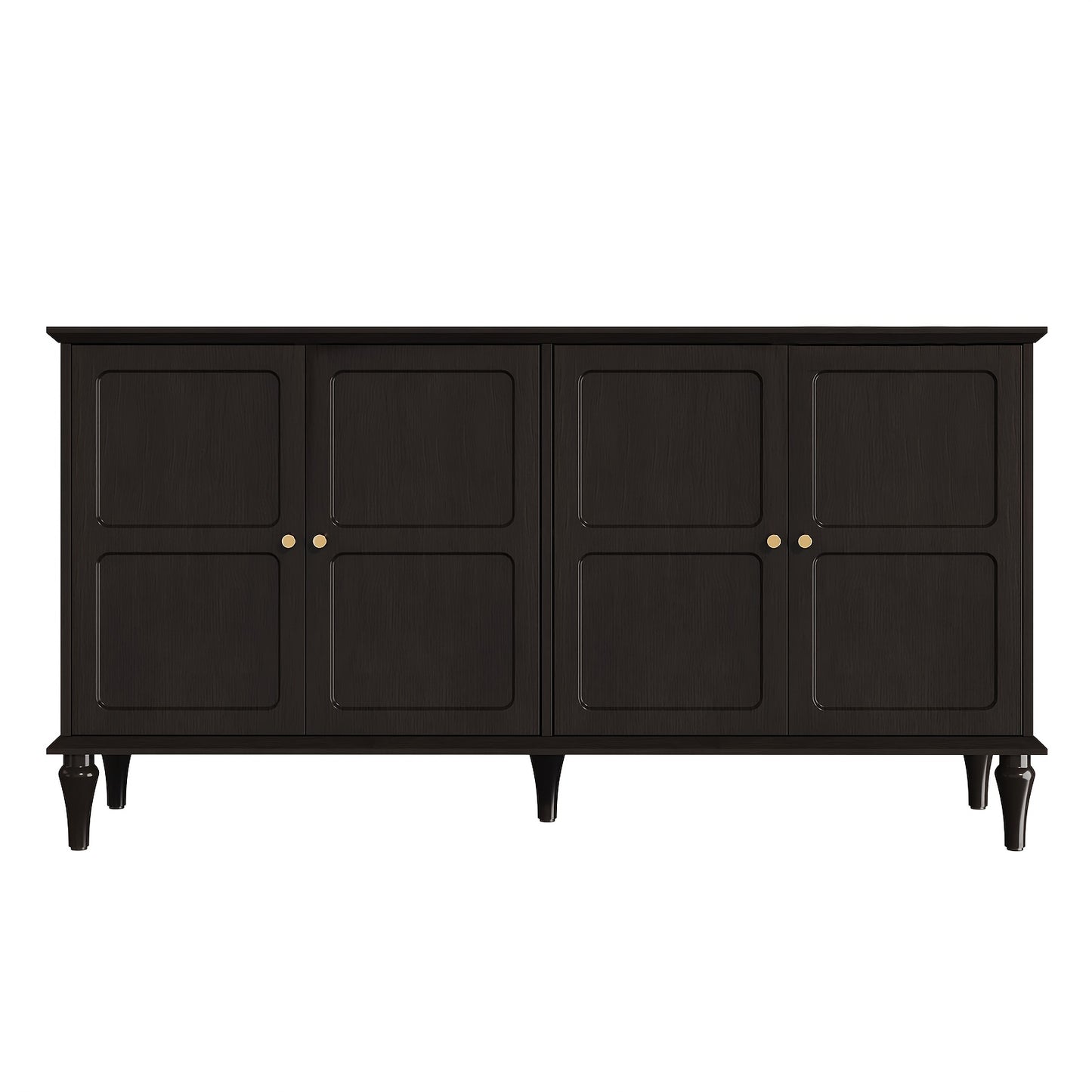 Sideboard – Dressoir – Buffetkast – Opbergkast – Zwart – Mid-Century Modern – Hoogwaardige Houtlook – Vrijstaand Ontwerp