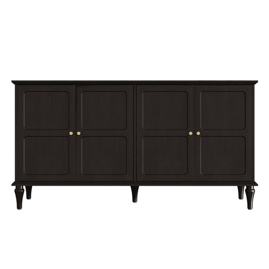 Sideboard – Dressoir – Buffetkast – Opbergkast – Zwart – Mid-Century Modern – Hoogwaardige Houtlook – Vrijstaand Ontwerp