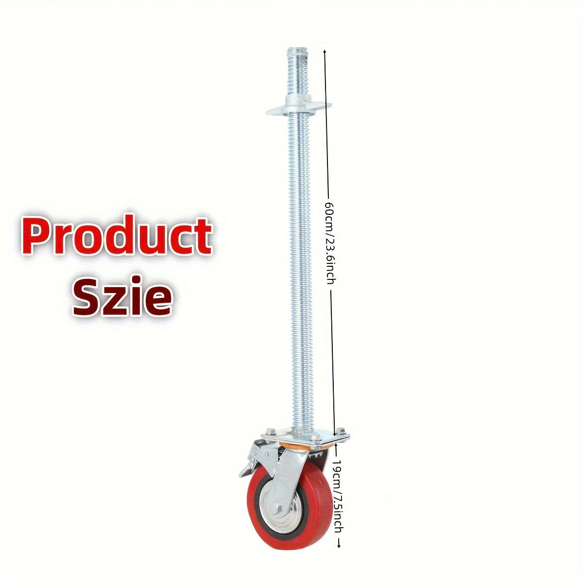 Steigerwielen – Zwenkwielen – Transportwielen – Meubelwielen – Rolwielen – Diameter 190mm – Draagvermogen 750kg – Hoogte Verstelbaar – Met Rem