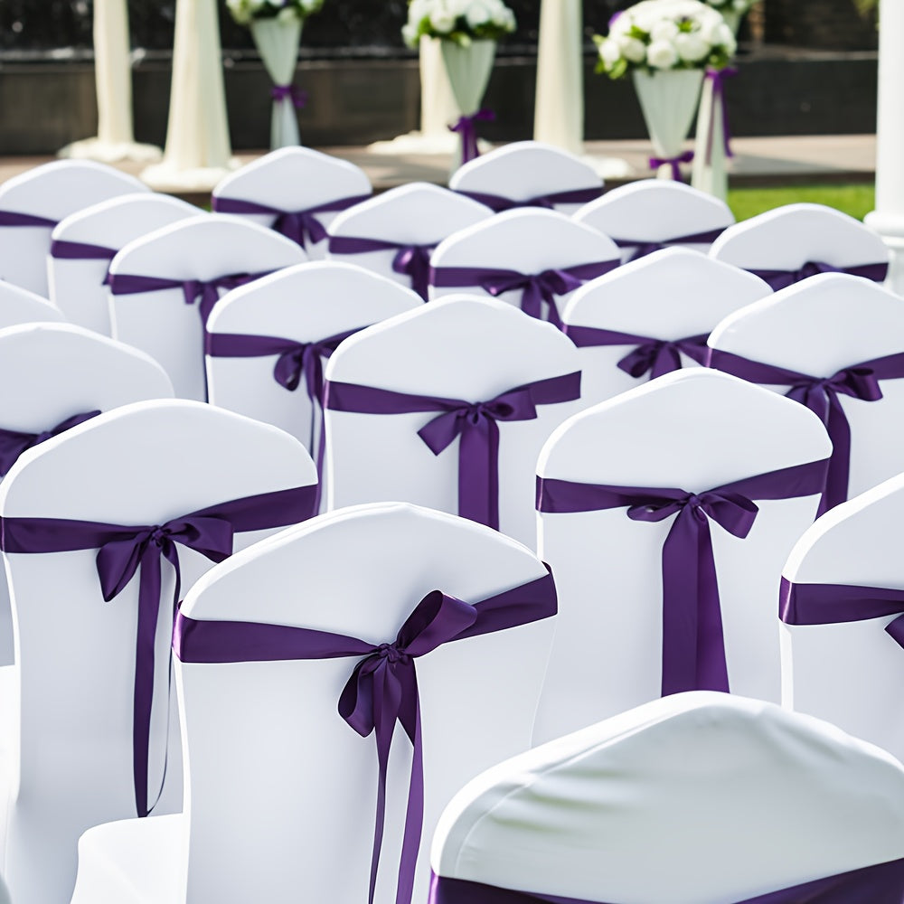 Set van 50/100 Stoelhoezen – Afneembare en Wasbare Witte Hoezen voor Eetkamerstoelen – Ideaal voor Hotels, Banketten, Keuken, Restaurant of Bruiloften