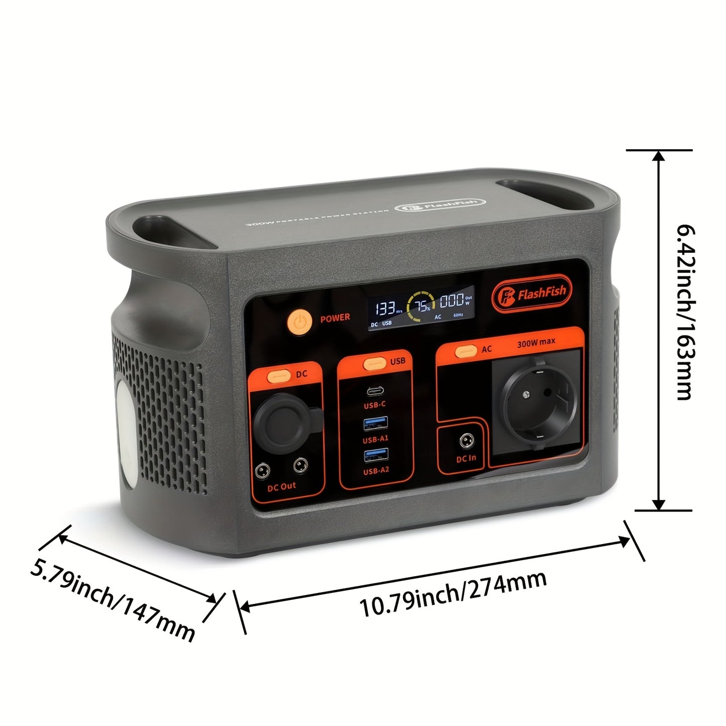 Draagbare Power Station – Powerbank – Mobiele Accu – Back-up Batterij – Outdoor Generator – 300W Vermogen – 179,2Wh Lithiumbatterij Met LED-zaklamp