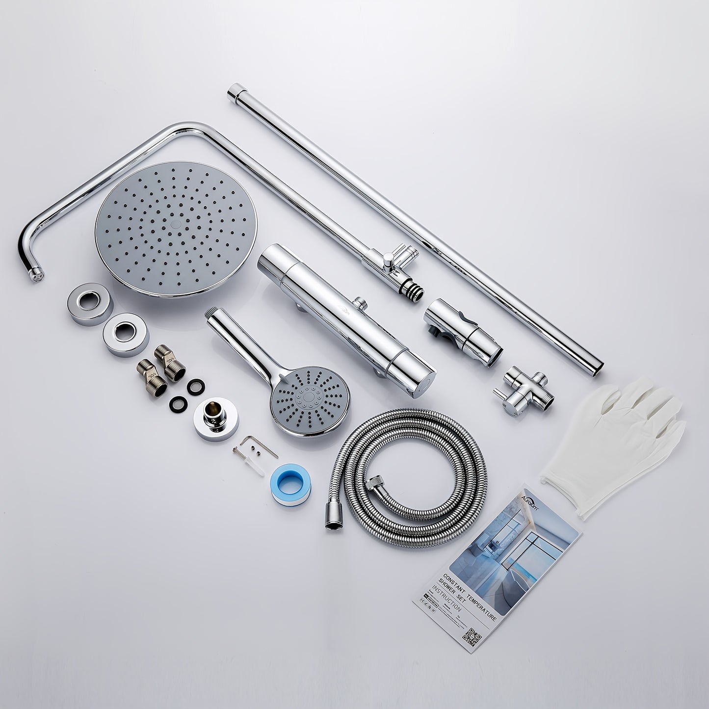 Thermostatisch Douche Systeem – Regendouche – Handdouche – Douchekraan – Douche Set – Chroom – 9 Inch Regendouche – Thermostaat Bij Constante Temperatuur