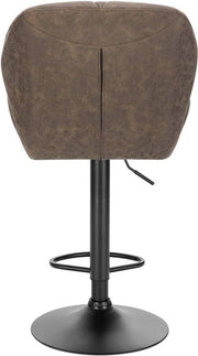 Barkruk Comfy Bruin - Met rugleuning - Stevig- Kunstleer - Set van 1 - Keuken - Barstoelen ergonomisch - Verstelbaar in hoogte - Zithoogte 60-82cm