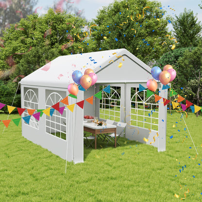 Party Tent Garden Pavilion Foldable Tent Camping Tent with Side Panels and Windows for Party, Market Stall, and Outdoor Camping (3x4m/3x6m)