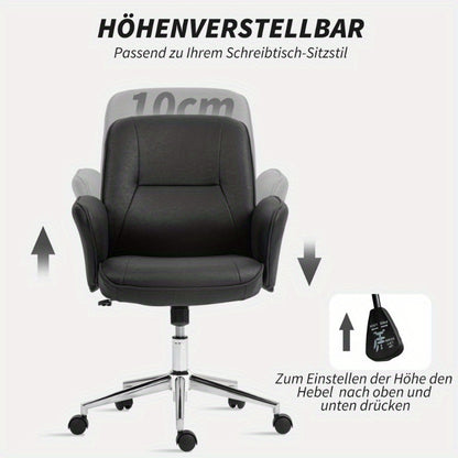 Bureaustoel – Kantoorstoel – Draaistoel – Bureaustoelen – Stoel – Verstelbare Hoogte – Kantelfunctie – Microvezel – Zwart – Tot 120 kg