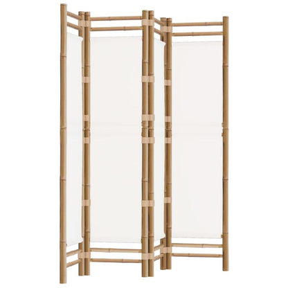 Paravent – Kamerscherm – Roomdivider – Scheidingswand – Privacy Scherm – Vouwbaar – Bamboe & Canvas – 160 cm Breed