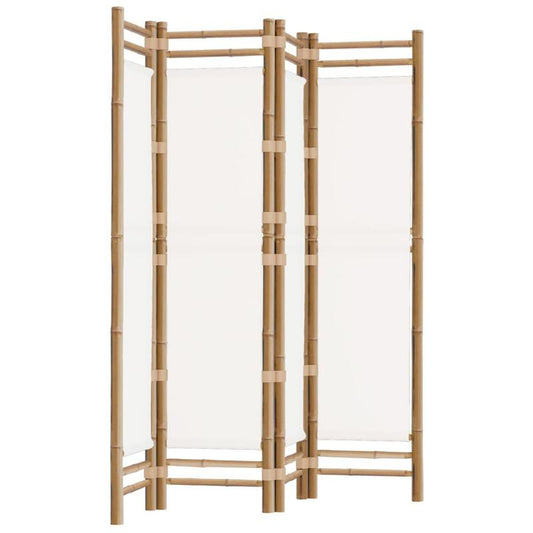 Paravent – Kamerscherm – Roomdivider – Scheidingswand – Privacy Scherm – Vouwbaar – Bamboe & Canvas – 160 cm Breed