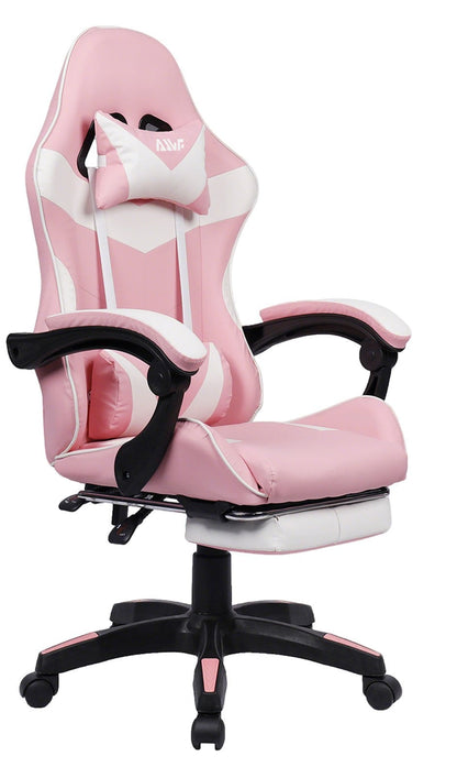 Gamingstoel – Gamestoel – Gaming Chair – Game Stoel – Bureaustoel – Roze – Ergonomisch Design – Uitschuifbare Voetensteun