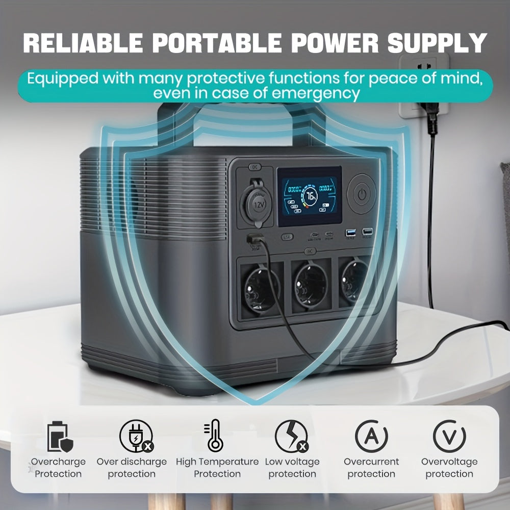Draagbare Energieopslag – Mobiele Stroomvoorziening – Powerbank – Powerstation - Noodstroom – Compact – 2000W Piek – 3 Europese Stopcontacten