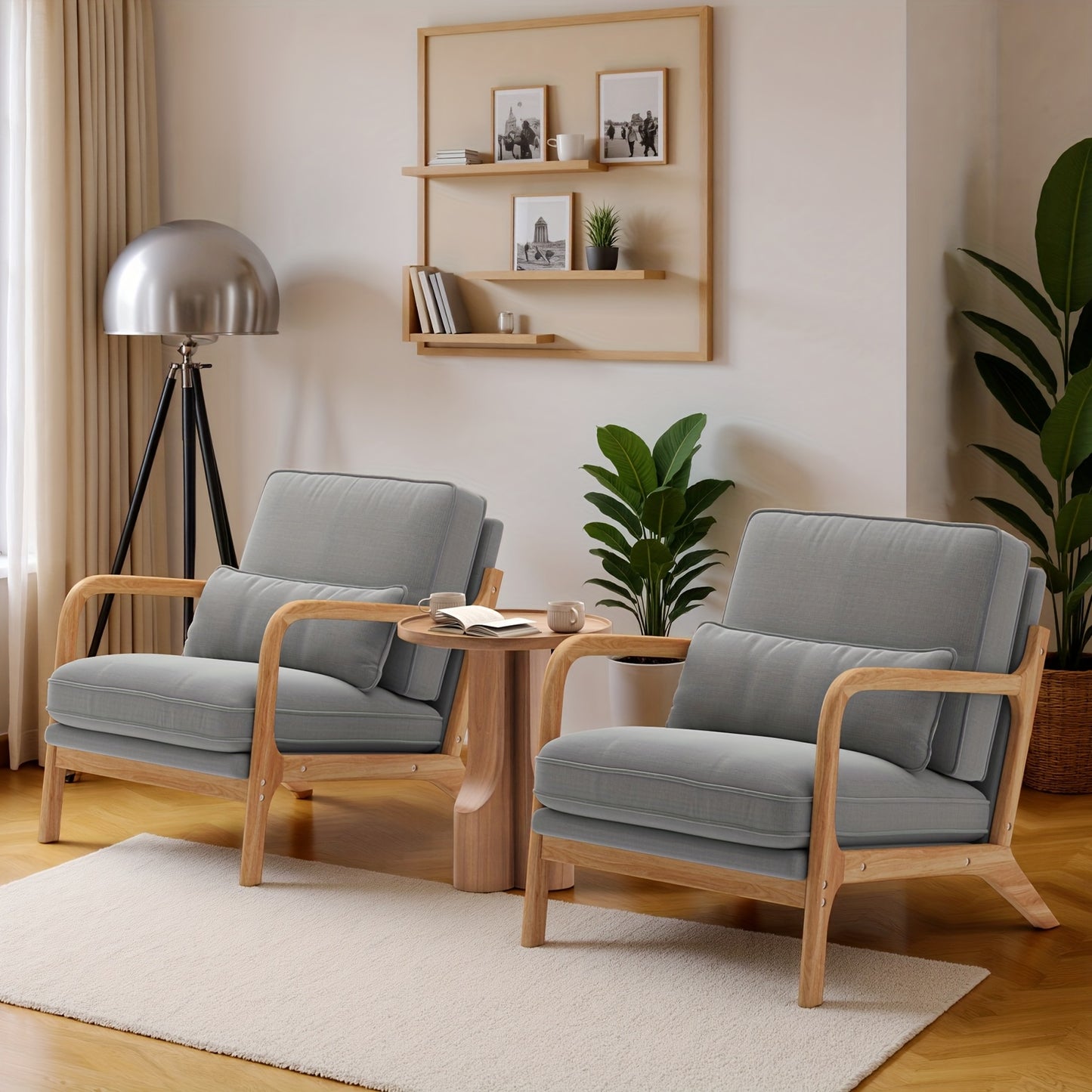 Bureaustoel – Office Chair – Werkstoel – Gaming Stoel – Fauteuil – Ergonomisch Design – Massief Houten Frame – Comfortabele Zitkussen – Grijs