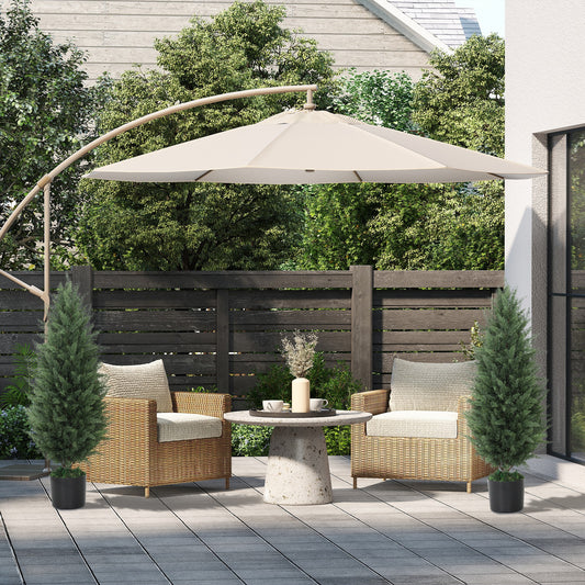 Kunstcipres – Kunstboom – Nepplant – Sierplant – Kamerplant – Set Van 2 – UV-Bestendig – 90 cm Hoog