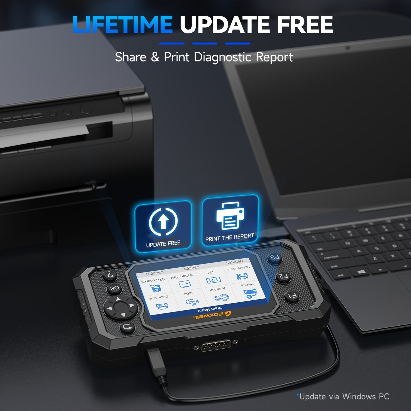 OBD2 Diagnosetool – Auto Scanner – Foutcode Lezer – Voertuigscanner – Diagnosescanner – Wi-Fi Verbinding – Olie Service Reset – ABS Ontluchten