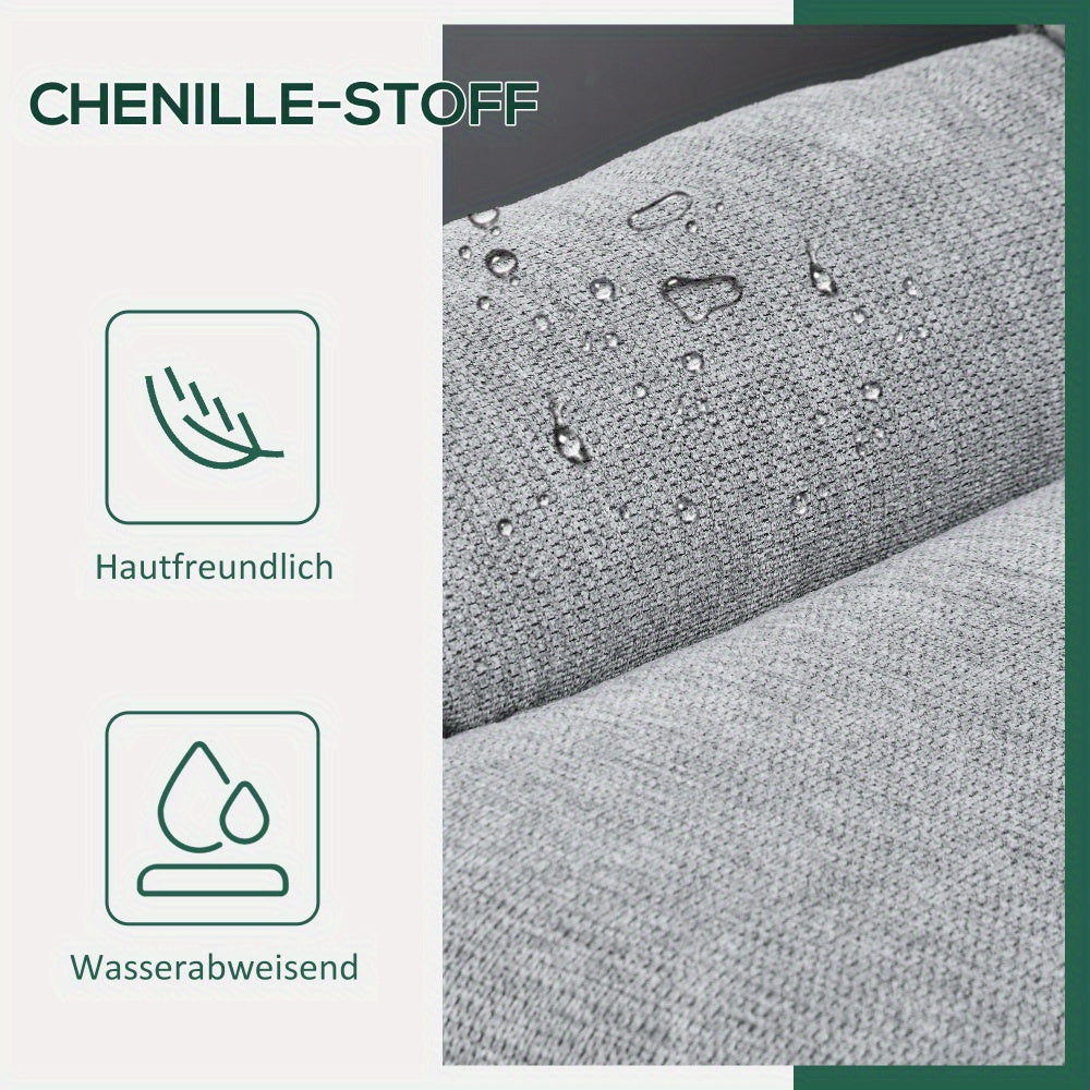 Loungestoel – Fauteuil – Draaifauteuil – Relaxstoel – Armstoel – Waterafstotende Chenille – Zachte Bekleding – Geïntegreerde Armleuningen
