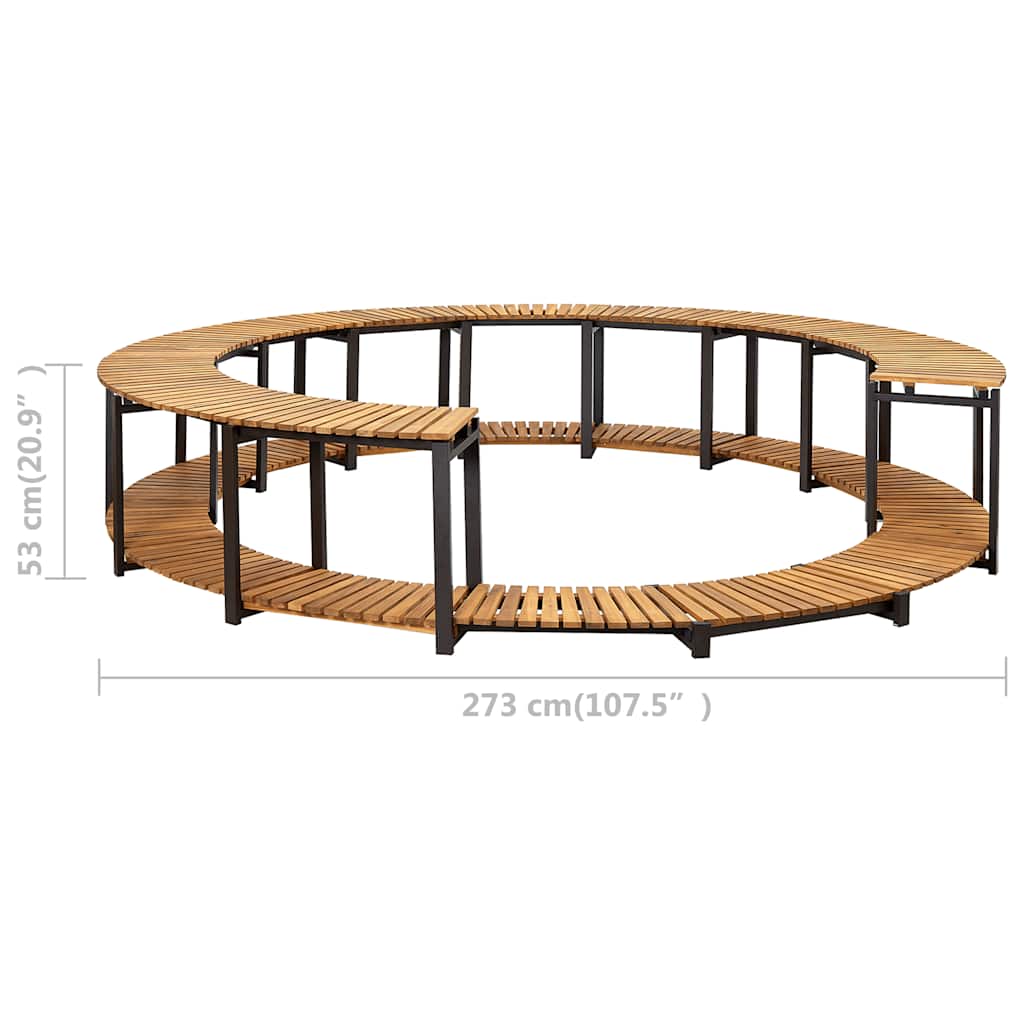 Spa Omlijsting – Spa Omkasting – Spa Omhulsel – Spa Randbeschermer – Multicolor – Massief Acaciahout – Weerbestendig Aluminium Frame – 273 x 53 cm