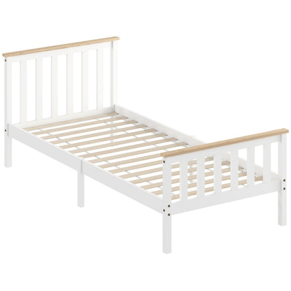 Bedframe – Eenpersoonsbed – Bedombouw – Slaapbank – Logeerbed – Wit – Met Opbergruimte – Stevig & Eenvoudig Te Monteren