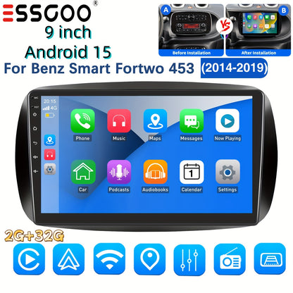 Android Autoradio – Car Radio – Multimedia Speler – 2-DIN Head Unit – Auto Stereo – 9 Inch HD Touchscreen – Draadloze Android Auto & WiFi