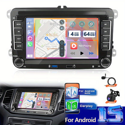 Android 15 Autoradio – Car Radio – Multimedia Systeem – Double DIN Navigatie – Auto Stereo – 7 Inch Capacitive Touchscreen – 8-Core Processor & CarPlay/Android Auto