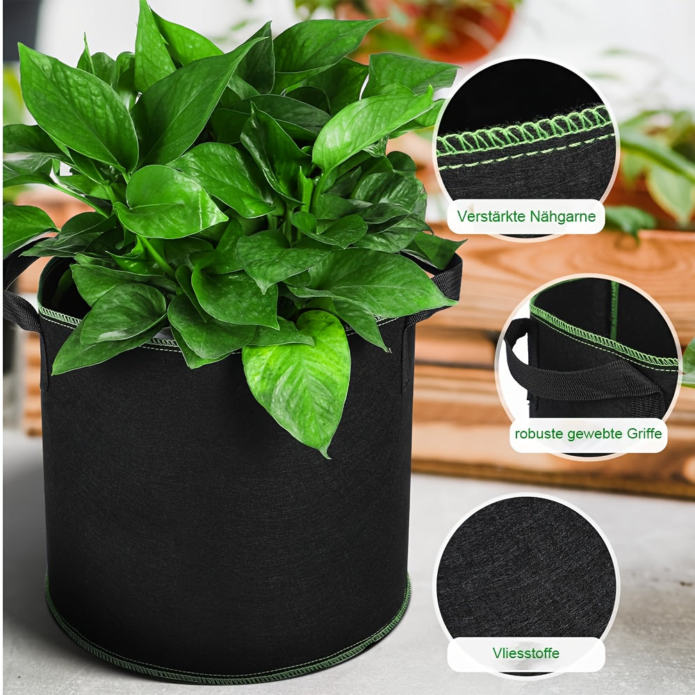3/5 Stuks Grow Bags 5 Gallon – Ademend Nonwoven Plantenzakken met Dubbele Handvatten – Stevig voor Lage Stress Planttraining van Fruit, Groenten en Bloemen