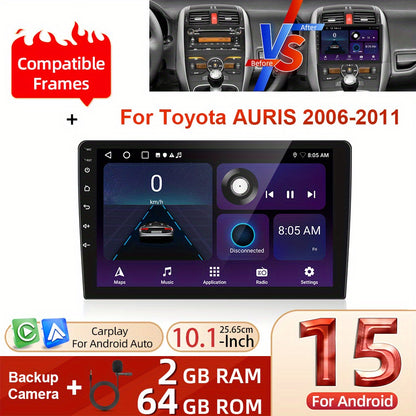 Multimedia Autoradio – Dubbel-DIN Systeem – Inbouw Radio – Touchscreen Radio – Navigatie Unit – Met AHD Achteruitrijcamera En Microfoon – 10 Inch Full HD Scherm – Draadloze Smartphoneverbinding