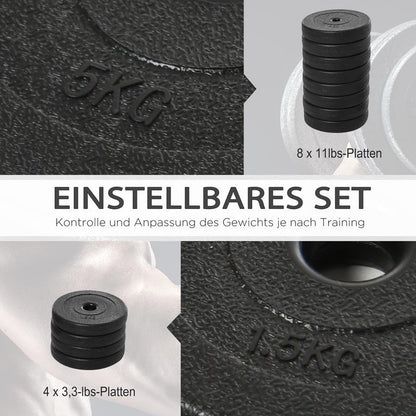 Verstelbare Dumbbell Set – Gewicht Dumbbells – Halterset – Home Gym Gewichten – Crosstraining Gewichten – 2 x 25 kg – Plastic Coating & Vloerbescherming