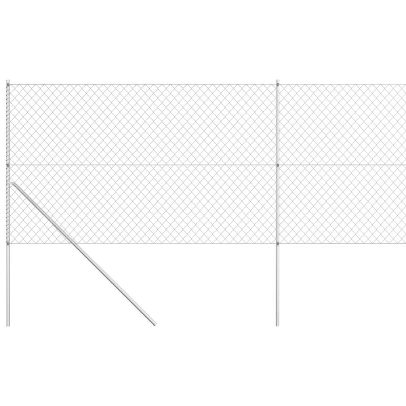 Gaashek Met Palen 15x1.5m Gegalvaniseerd Staal Zilverkleurig