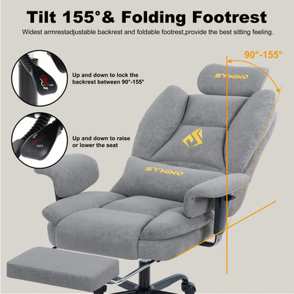Ergonomische Gamingstoel – Bureaustoel – Gamestoel – Officechair – Deskchair – Verstelbare Hoogte – PU Leer Bekleding – Met Rug- en Hoofdsteun – 360° Draaibaar – Stevig Metalen Frame – Geschikt Voor Harde Vloeren – Groen