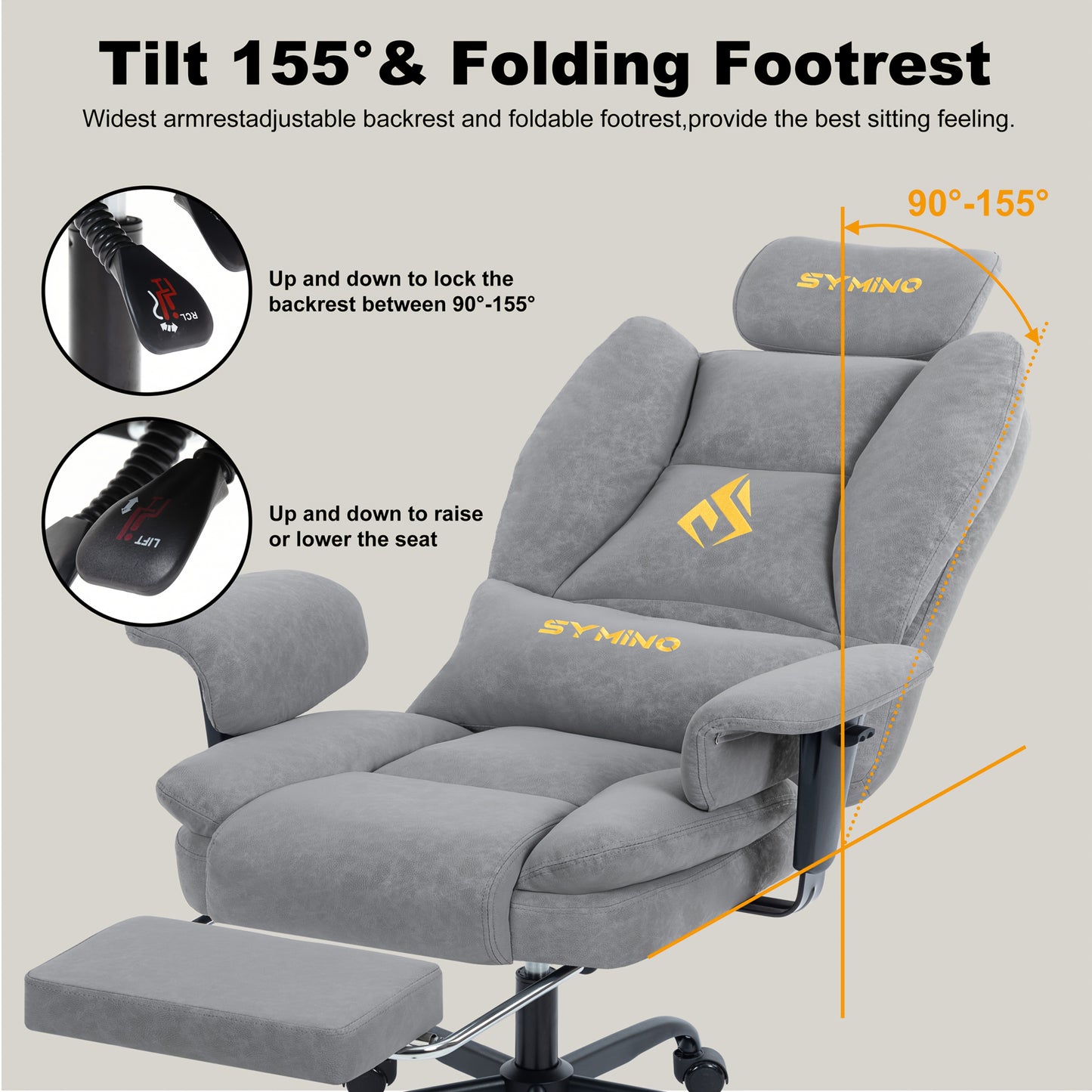 Gamingstoel – Bureaustoel – Office Chair – PC Stoel – Werkstoel – Ergonomisch Ontwerp – Verstelbare Rugleuning & Lendensteun – Blauw – PU Leder – Metaal Frame – 5-Wielig Onderstel – Comfortabel Voor Lange Sessies