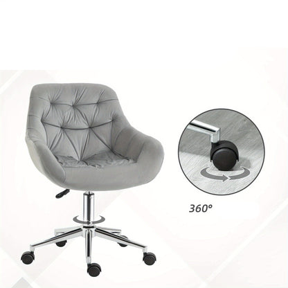 Bureaustoel – Kantoorstoel – Stoel – Werkstoel – Bureaustoelen – Ergonomisch – Hoogte Verstelbaar – Grijs – Comfortabele Polyester Bekleding – Max. 120 kg Draagvermogen