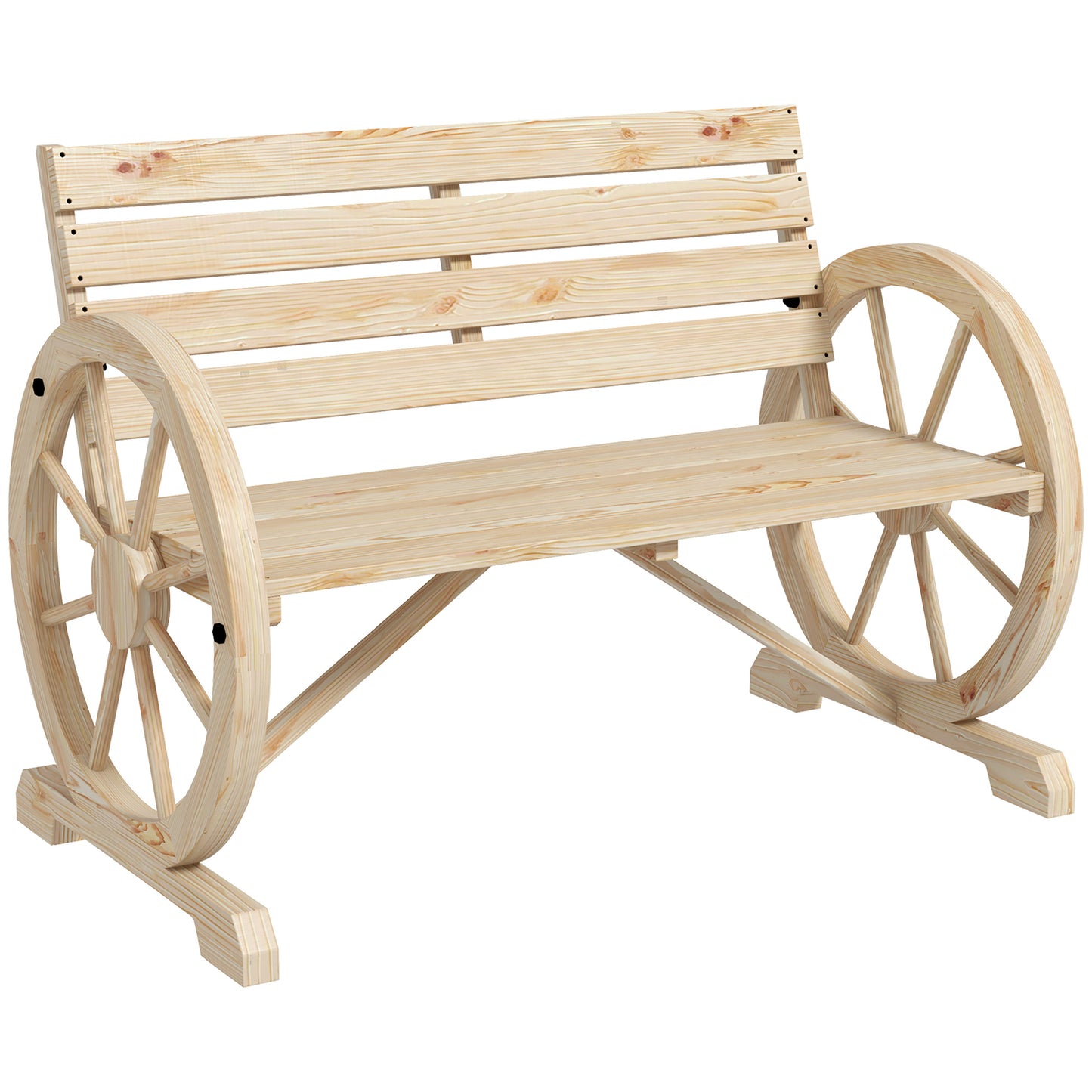 Tuinbank – Buitenbank – Zitbank – Houten Bank – 2-Zits Bank – Massief Dennenhout – Robuust en Weerbestendig – 105,5 x 56 x 79 cm