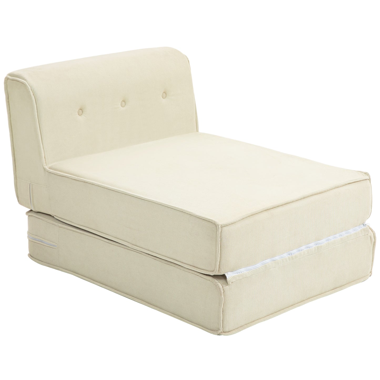 Vloerstoel – Zitzak – Opvouwbare Fauteuil – Slaapstoel – Relaxstoel – Velvet Polyester Bekleding – Draagkracht 240 Kg – 195x73 cm Uitklapbaar Matras