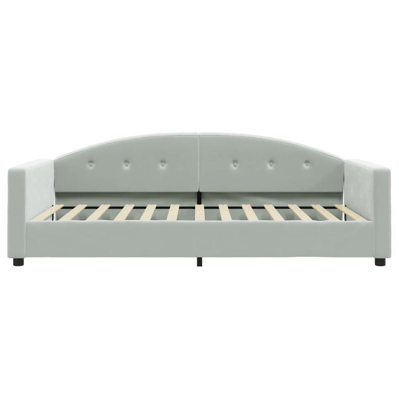 Sofa Bed – Slaapbank – Bedbank – Klapbank – Slaapbankje – Lichtgrijs Velvet – Matras 100x200 cm – Afneembare Bekleding