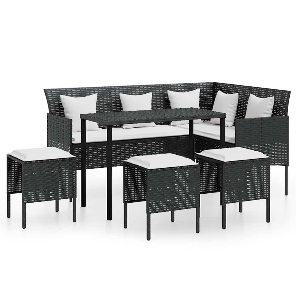 Loungebank – Loungeset – Tuinbank – Loungesofa – Loungebank met Kussens – Weerbestendig PE Rotan – Gepoedercoat Stalen Frame