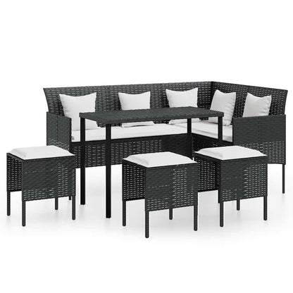 Loungebank – Loungeset – Tuinbank – Loungesofa – Loungebank met Kussens – Weerbestendig PE Rotan – Gepoedercoat Stalen Frame