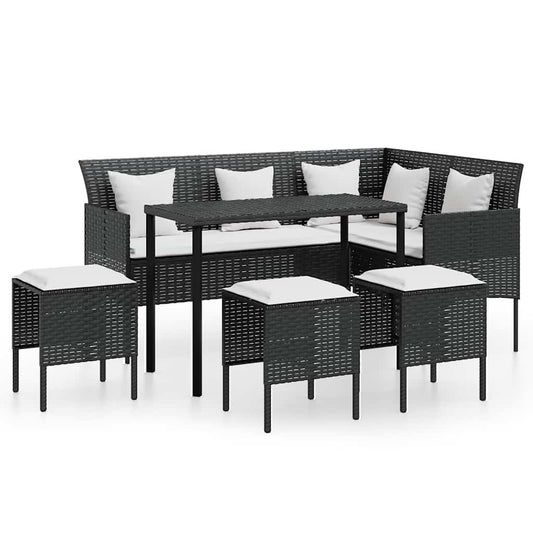 Loungebank – Loungeset – Tuinbank – Loungesofa – Loungebank met Kussens – Weerbestendig PE Rotan – Gepoedercoat Stalen Frame