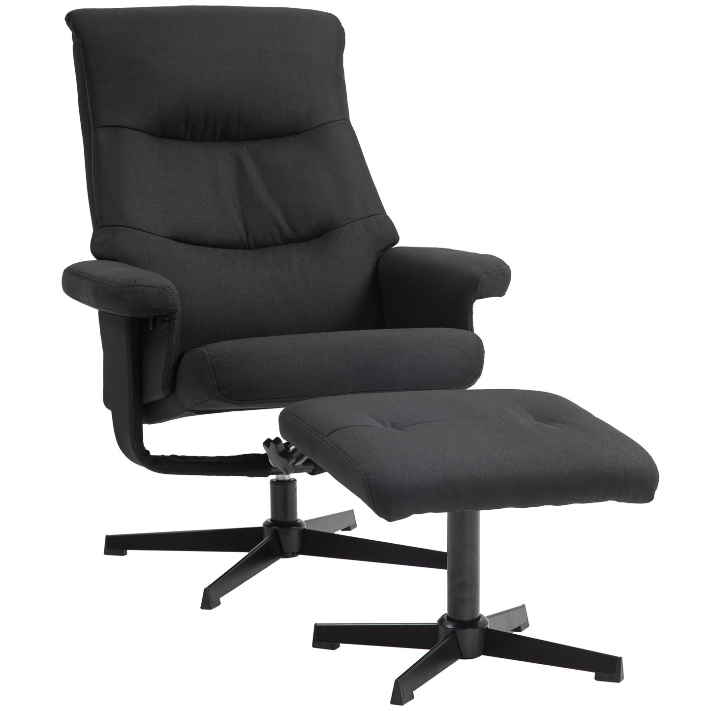 Draaifauteuil – Relaxstoel – Schommelstoel – Fauteuil Met Voetenbank – Lounge Chair Zwart – Fluwelen Bekleding – Schommelfunctie – Draaibaar – Max 150 kg
