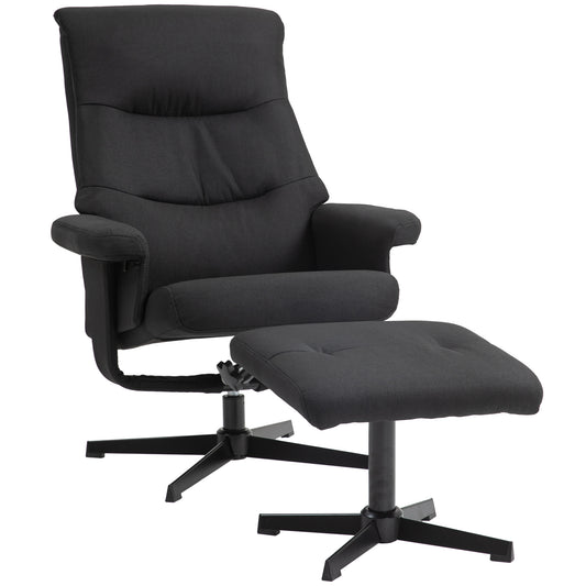 Draaifauteuil – Relaxstoel – Schommelstoel – Fauteuil Met Voetenbank – Lounge Chair Zwart – Fluwelen Bekleding – Schommelfunctie – Draaibaar – Max 150 kg