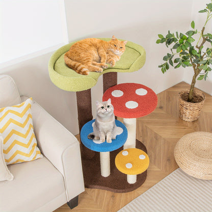 Krabpaal – Kattenboom – Krabmeubel – Krabton – Kattentoren – Meerlaagse Kitten Krabpaal – Natuurlijk Sisal Omwikkeld – Inclusief Knusse Condo en Speelbal