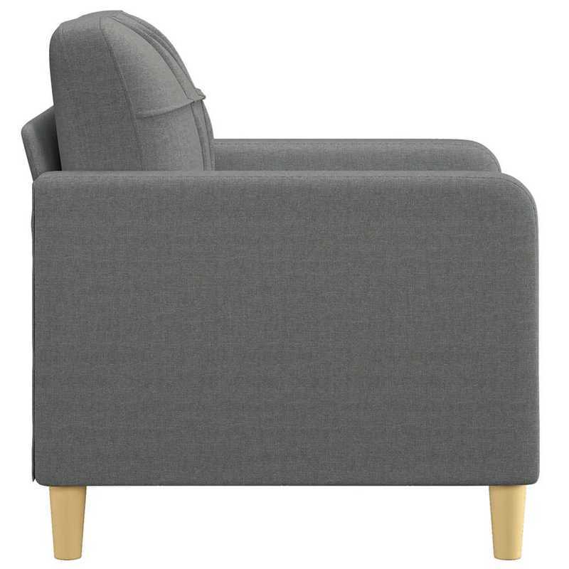 Fauteuil – Zitzetel – Relaxstoel – Leunstoel – Dragende Stoel – Donkergrijs Stof – Handmatig Verstelbaar – Stevig Hardhouten Frame