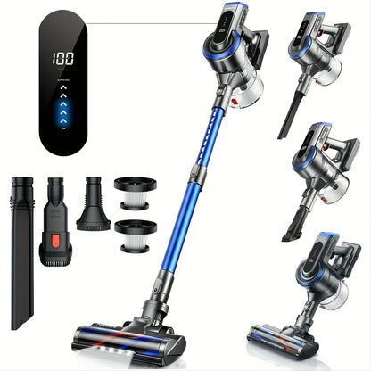 Steelstofzuiger – Draadloze Stofzuiger – Handstofzuiger – Snoerloze Kruimeldief – Stofzuiger Zonder Zak – 1,5L Stofreservoir – 50 kPa Zuigkracht – Blauw