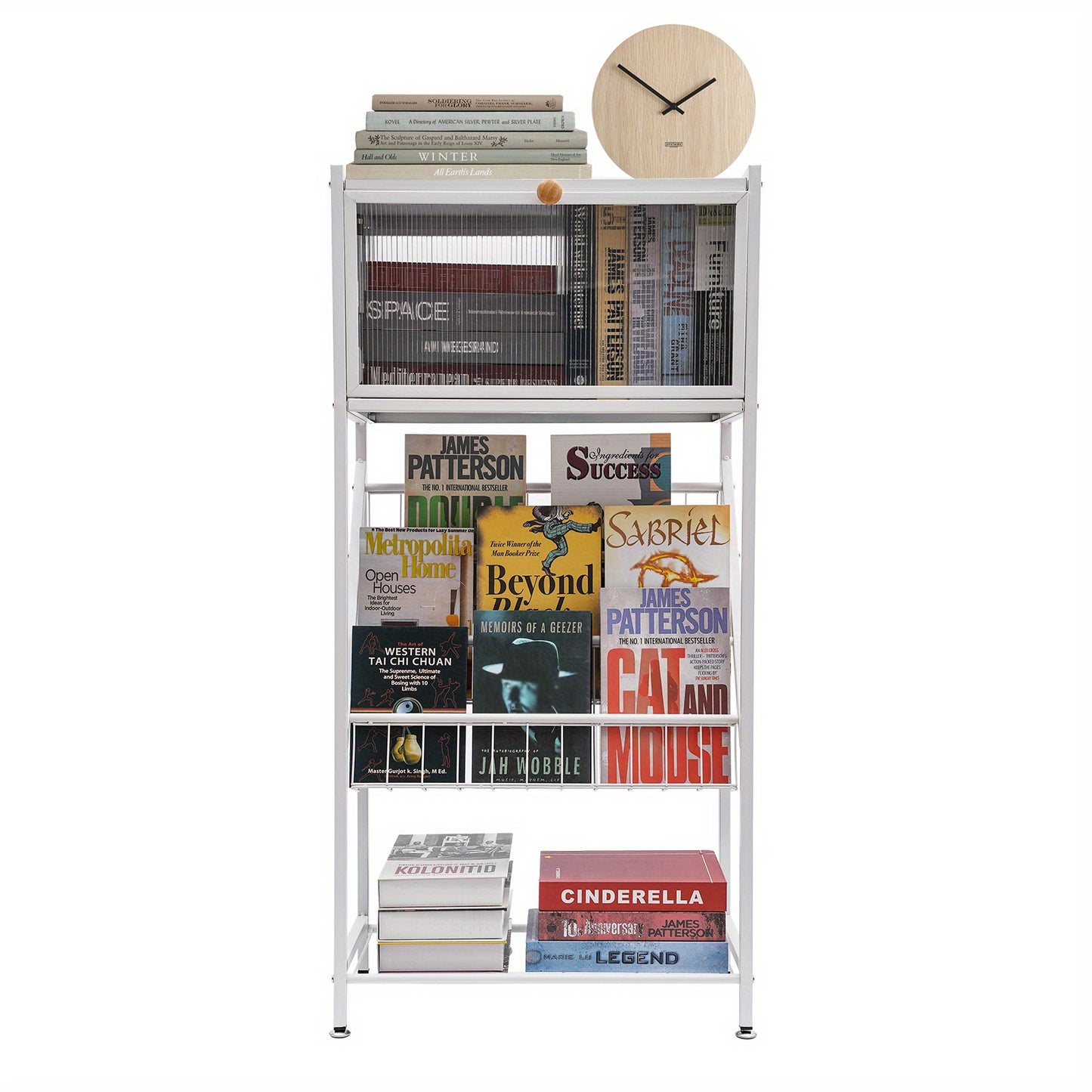 Boekenkast – Boekenrek – Opbergkast – Vakkenkast – Stellingkast – Compact 55x28x120 cm – Hoogwaardig Houten Materiaal