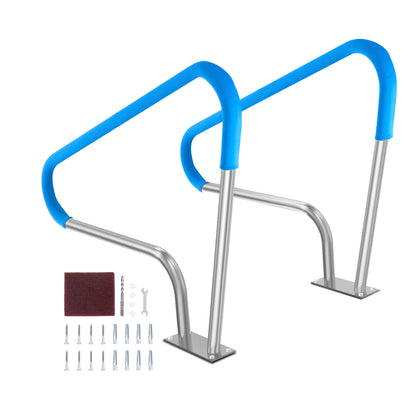 Zwembadhandrail – Zwembadleuning – Zwembadbeugel – Zwembadsteun – Spa-handgreep – RVS 304 Roestvrij Staal – Antislip Comfortabele Handgrepen – 48x36 Inch Met Basisplaat