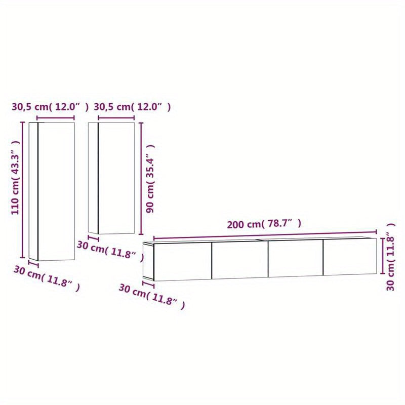 tv meubelset – tv-meubel – wandkast – woonkamermeubel – dressoir – behandeld hout – betongrijs