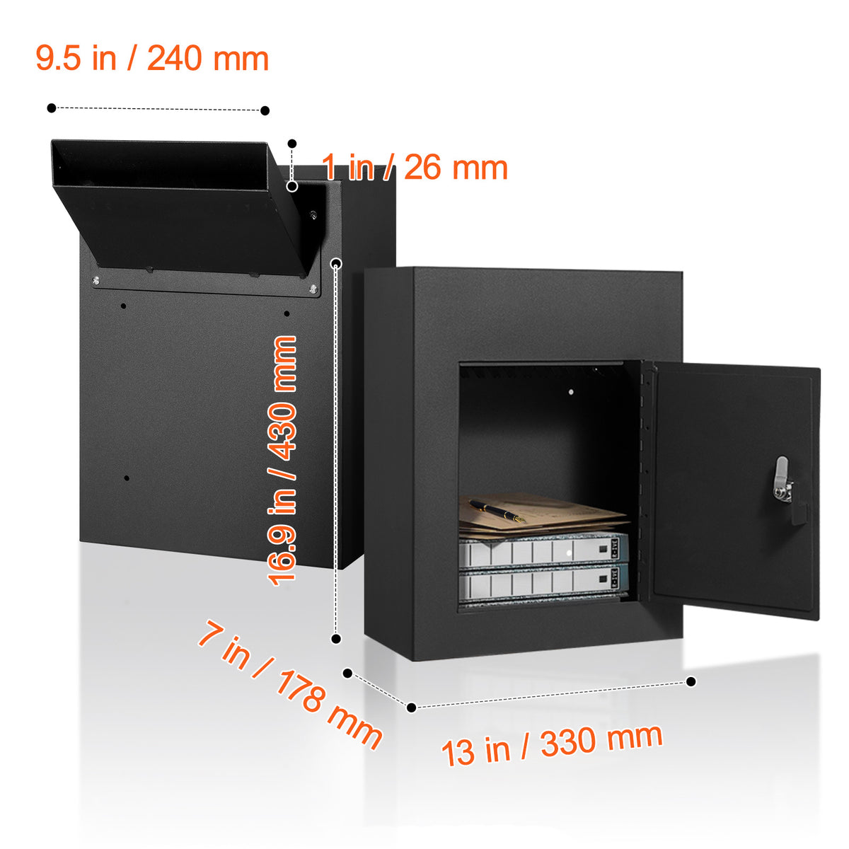 Brievenbus – Wandbrievenbus – Door-de-muur brievenbus – Postbus – Postvanger – Gegalvaniseerd Staal – Combinatie-slot Veiligheid