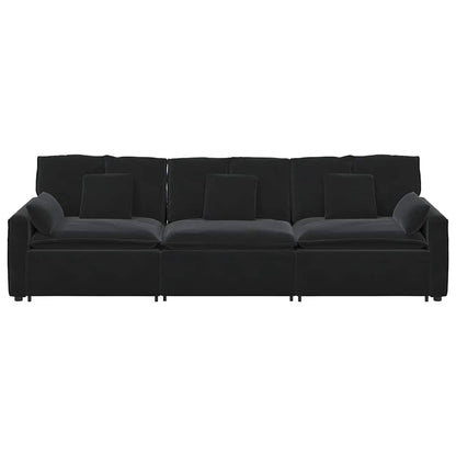 Hoekbank – Modulaire Bank – Loungebank – Zitbank – 3-zitsbank – Lichtgrijs – Polyester Bekleding – Stevig Metalen Frame