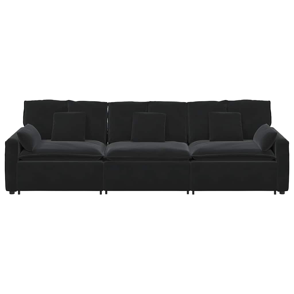 Hoekbank – Modulaire Bank – L-vormige Bank – Zitbank – Loungesofa – Velvet Bekleding – Stevig Metalen Frame – Donkergroen