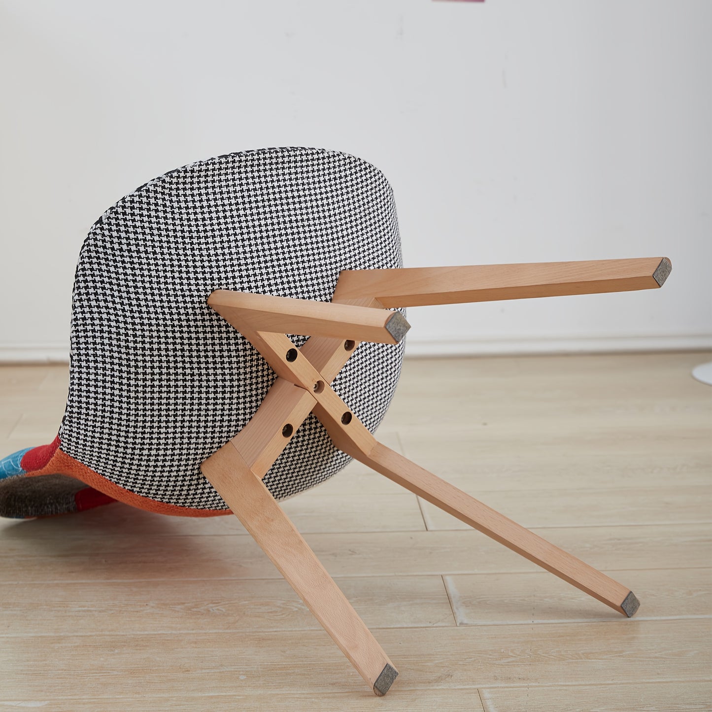 Eetkamerstoelen – Stoelen – Kuipstoelen – Keukenstoelen – Scandinavische Stoelen – Set Van 4 – Ergonomisch Design – Linnen Bekleding Met Houten Poten