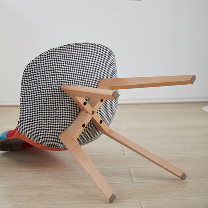 Eetkamerstoelen – Stoelen – Kuipstoelen – Keukenstoelen – Scandinavische Stoelen – Set Van 4 – Ergonomisch Design – Linnen Bekleding Met Houten Poten
